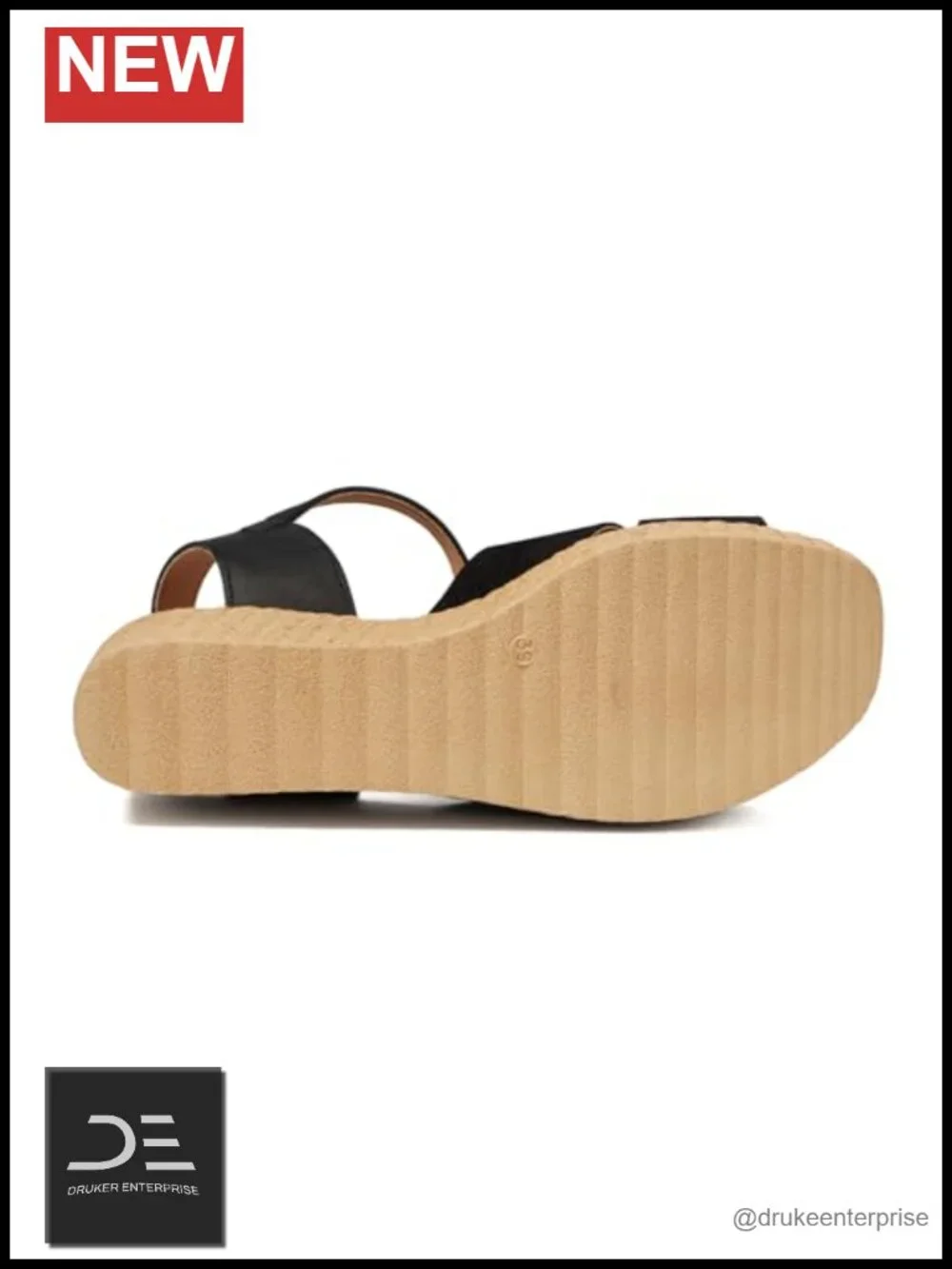 Premium Leather Slingback Wedge Sandals with Cushioned Footbed